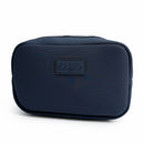 Navy blue travel organizer pouch with internal compartments from Sideline Bags.