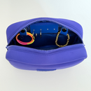 Royal blue travel organizer pouch with internal compartments from Sideline Bags.